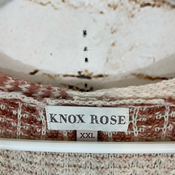 Knox Rose womens 2XL cardigan sweater longline striped pink open front - Picture 5 of 6